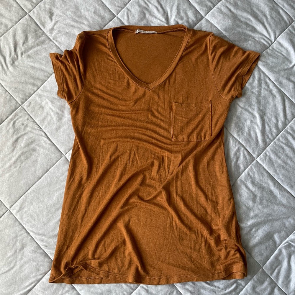 Active Basic Women's Short Sleeve V-Neck Tee - Brown